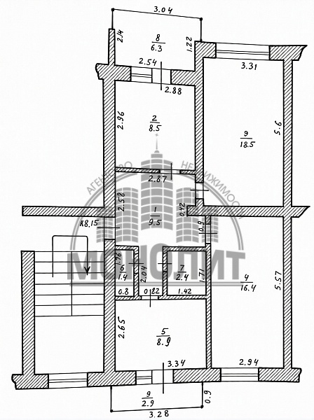 3-х квартира пгт. Новомихайловский (№1194)